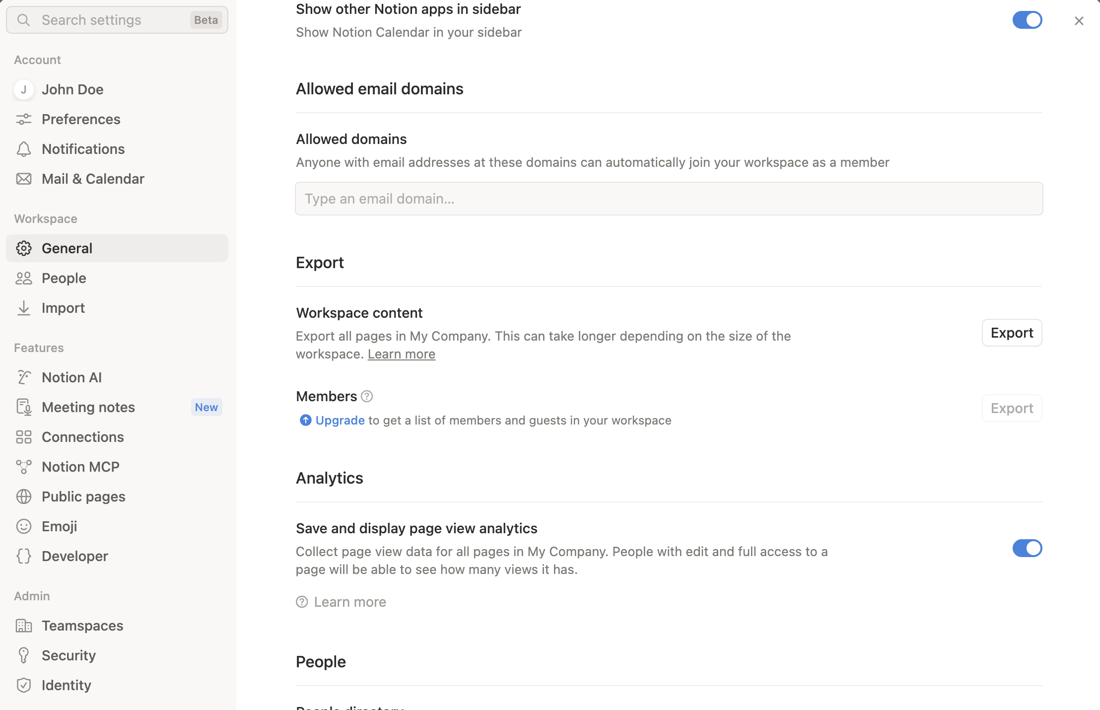 Notion export
